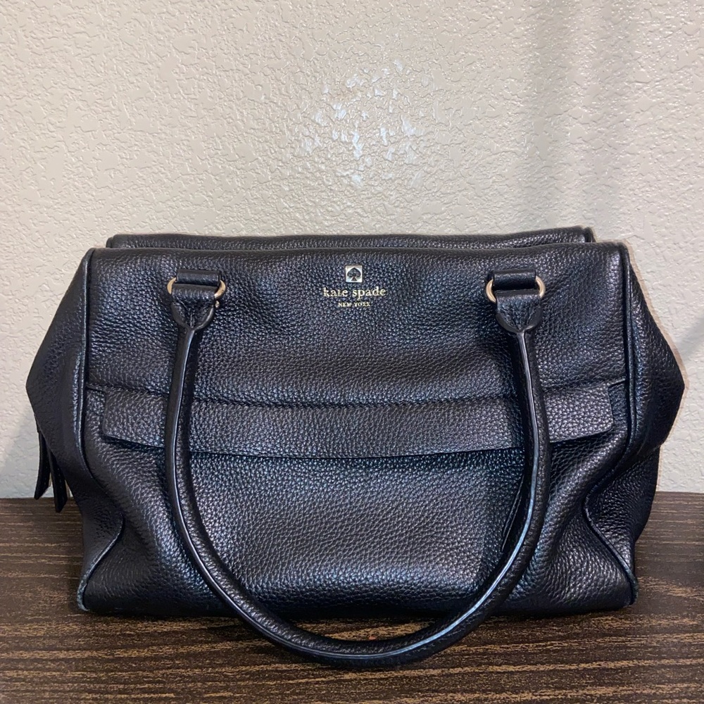 Kate Spade Black Cow Leather Shoulder Bag Purse